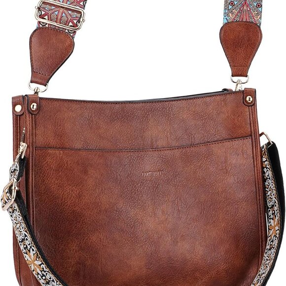 Crossbody Bag Women Vegan Leather Hobo Handbag Trendy Crossbody Shoulder Bag Pur - Picture 9 of 9